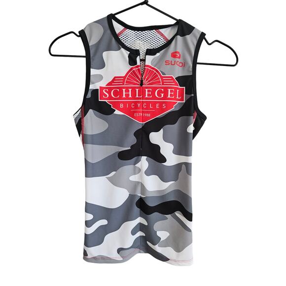 Sugoi Womens Sz XS Sleeveless Cycling Jersey 1/2 Zip Camo Print - Picture 1 of 3